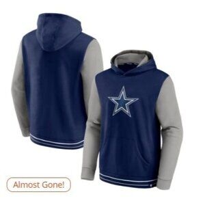Dallas Cowboys Men's Small Fanatics Navy/Gray Block Party Pullover Hoodie